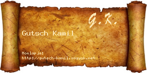 Gutsch Kamil névjegykártya